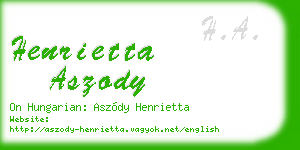 henrietta aszody business card